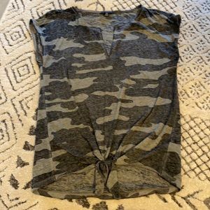 NWOT Lucky Brand Camo S/P top w/ front tie